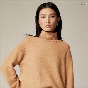 J. Crew Turtleneck sweater with side slits in Supersoft yarn Beige Women's Small
